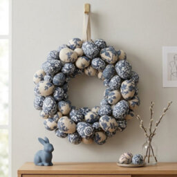 Garden Greatness Adorned Fabric Easter Egg Wreath - thumbnail 1