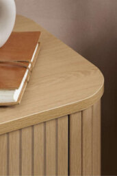Pair Of 2 Drawer Oak Wooden Fluted Bedside Axel Birlea - thumbnail 2