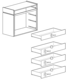 FurniComp LTD Furnicomp Luke 4 Drawer 110Cm Chest Of Drawers - Cashmere & Anthracite - thumbnail 4