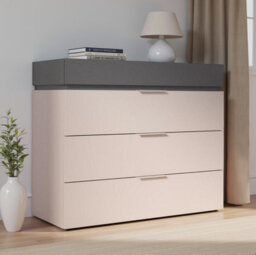 FurniComp LTD Furnicomp Luke 4 Drawer 110Cm Chest Of Drawers - Cashmere & Anthracite - thumbnail 1