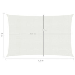 Berkfield Sunshade Sail 160 G/m2 White 3X4.5 M Hdpe - thumbnail 6