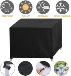 Garden Furniture Cover, Rectangular Protective 420D Tarpaulin Waterproof, Weatherproof, Black, 152 X 104 74 Cm - thumbnail 2
