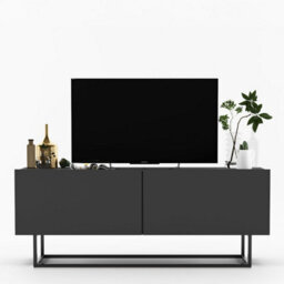 Heze Furniture Enjoy Minimalist Freestanding Tv Unit With Metal Base 120Cm - Graphite - thumbnail 4