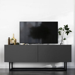 Heze Furniture Enjoy Minimalist Freestanding Tv Unit With Metal Base 120Cm - Graphite - thumbnail 1
