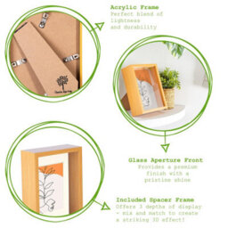 "Nicola Spring 5 X 7"" Deep Photo Frame - Black - 3D Deep Box Picture Frame Portrait Display Case (20 X 15Cm)" - thumbnail 2