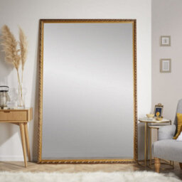 The Online Mirror Shop Leaner Mirror Harlington Antique Rectangular Shape With Gold Frame- H 205Cm X W 140Cm For Hanging In Bedroom Or Living Room - thumbnail 2
