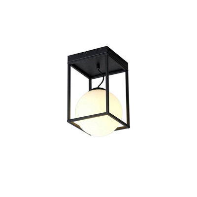 Luminosa Lighting Luminosa Desigual Small Short Semi Flush, 1 Light E27, Matt Black - image 1