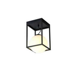 Luminosa Lighting Luminosa Desigual Small Short Semi Flush, 1 Light E27, Matt Black - thumbnail 1