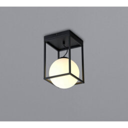 Luminosa Lighting Luminosa Desigual Small Short Semi Flush, 1 Light E27, Matt Black - thumbnail 2