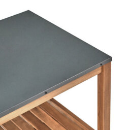 Beliani Outdoor Kitchen Island With Sink Brucoli Acacia Wood Brown/ Silver - thumbnail 6