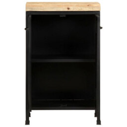 Berkfield Industrial Sideboard 47X35X76 Cm Rough Mango Wood - thumbnail 4