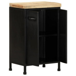 Berkfield Industrial Sideboard 47X35X76 Cm Rough Mango Wood - thumbnail 1