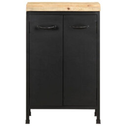 Berkfield Industrial Sideboard 47X35X76 Cm Rough Mango Wood - thumbnail 3