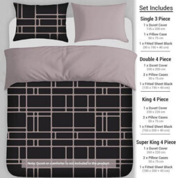 Pamposh 4 Pcs Super King Size Duvet Cover Sets With Matching Black Superking Size Fitted Sheets Premium Microfibre Reversible - thumbnail 2