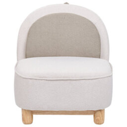 Beliani Triceratops Animal Chair - Beige Polyester Kids Armchair For Nursery And Playroom - thumbnail 1
