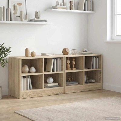 Walplus Bed Cabinet 2 Pcs Sonoma Oak 66 X 33 X 48 Cm Engineered Wood - image 1
