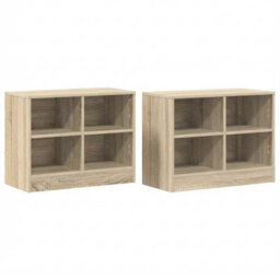 Walplus Bed Cabinet 2 Pcs Sonoma Oak 66 X 33 X 48 Cm Engineered Wood - thumbnail 5