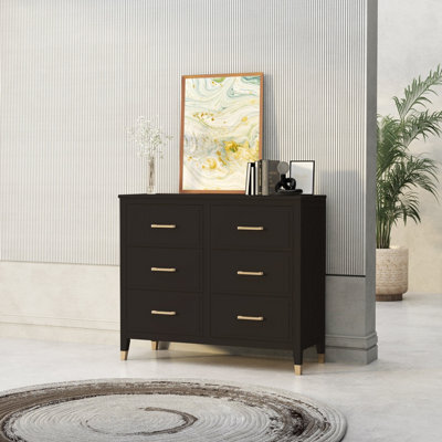 Palazzi 6 Drawer Chest Of Drawers Black - image 1