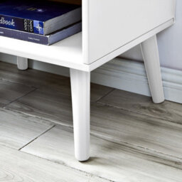 Furniturebox Alma White Matte Painted Wooden Bedside Table With Single Drawer And Storage Space - thumbnail 4