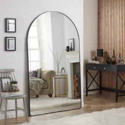 The Online Mirror Shop Leaner Mirror Liberty Arched Shape With Black Metal Frame- H 180 X W 110Cm For Hanging In Living Room, Bedroom - thumbnail 1