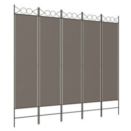 Vidaxl 5-Panel Room Divider Anthracite 200X220 Cm Fabric Room Dividers - thumbnail 2