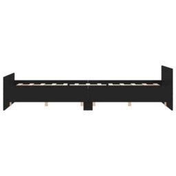 Berkfield Bed Frame With Headboard And Footboard Black 160X200 Cm - thumbnail 5