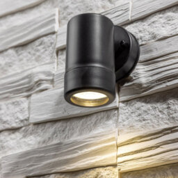 CGC Lighting Cgc Black Down Outdoor Wall Light Gu10 Outside Garden Patio Garage Door Lamp Ip54 Weatherproof Polycarbonate Corrosion Resistant - thumbnail 1
