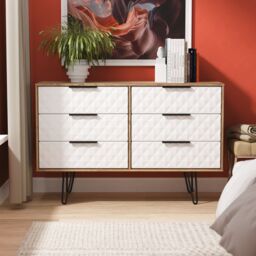 Anzio Matt Vintage Oak Effect 6 Drawer Chest (H)737mm (W)1130mm (D)395mm - thumbnail 6