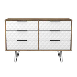 Anzio Matt Vintage Oak Effect 6 Drawer Chest (H)737mm (W)1130mm (D)395mm - thumbnail 1