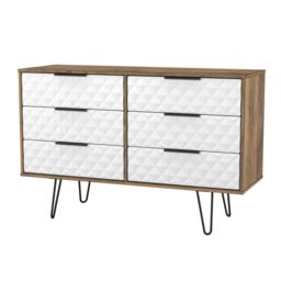 Anzio Matt Vintage Oak Effect 6 Drawer Chest (H)737mm (W)1130mm (D)395mm - thumbnail 3