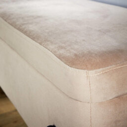 Home Source Oasis Light Grey Velvet Ottoman With Black Metal Legs - thumbnail 7