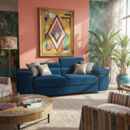 Torezio Sofa 2 Living Room Sofa With Adjustable Headrests Chipboard Frame Polyurethane Foam 198Cm 102Cm 70Cm Blue - thumbnail 2