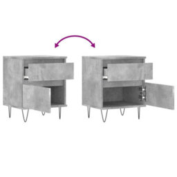 Berkfield Bedside Cabinet Concrete Grey 40X35X50 Cm Engineered Wood - thumbnail 9