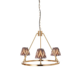 Loops Elegant Brushed Brass Pendant Light With Pearl Grey Shades For Stylish Home Interiors