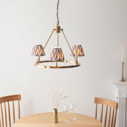 Loops Elegant Brushed Brass Pendant Light With Pearl Grey Shades For Stylish Home Interiors - thumbnail 2