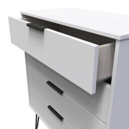 Osaka 4 Drawer Chest Of Drawers In Grey Matt (Ready Assembled) - thumbnail 5