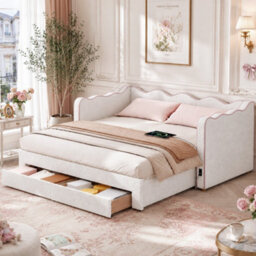 Extendable Daybed With Trundle, Drawers & Usb - thumbnail 2