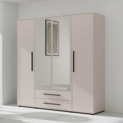 Arte Maxione 13 Hinged Door Wardrobe 198Cm - Cashmere, Elegant Push-To-Open Wardrobe - image 1