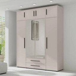 Arte Maxione 13 Hinged Door Wardrobe 198Cm - Cashmere, Elegant Push-To-Open Wardrobe - thumbnail 3