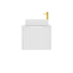 Royal Bathrooms Avenza 600mm Matt White Wall Hung Bathroom Countertop Vanity Unit 1 Drawer With Lyon Basin - thumbnail 6