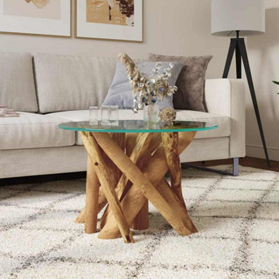 Vidaxl Coffee Table Solid Teak Driftwood 60 Cm - image 1