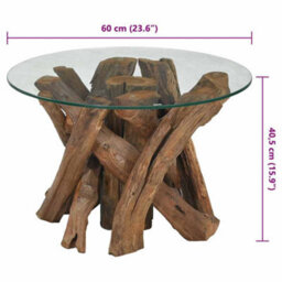 Vidaxl Coffee Table Solid Teak Driftwood 60 Cm - thumbnail 8