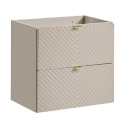 Heze Furniture Viva Bathroom Vanity Unit With Basin 60Cm Ribbed Fluted - Cashmere - thumbnail 1