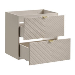 Heze Furniture Viva Bathroom Vanity Unit With Basin 60Cm Ribbed Fluted - Cashmere - thumbnail 4