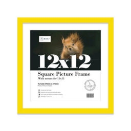 "12X12"" Yellow Picture Frame - 12X12"" Square Frame With 11X11"" Mount For 12X12""/11X11"" Pictures Moderrn Style Thin Edge, 1 Pack" - thumbnail 1