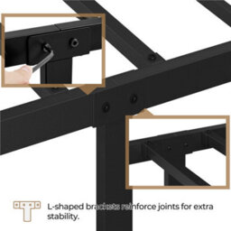 Yaheetech Black 5Ft King Metal Bed Frame With Cloud-Inspired Design Headboard - thumbnail 5