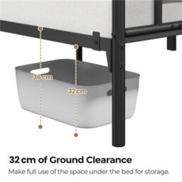 Yaheetech Black 5Ft King Metal Bed Frame With Cloud-Inspired Design Headboard - thumbnail 6