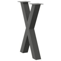 Berkfield Dining Table Legs X-Shaped 2 Pcs Anthracite 50X(72-73) Cm Steel - thumbnail 4