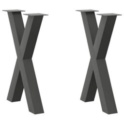Berkfield Dining Table Legs X-Shaped 2 Pcs Anthracite 50X(72-73) Cm Steel