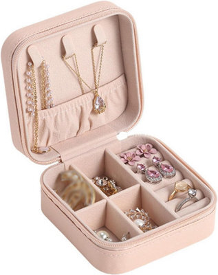Xample Jewellery Box Organizer, Travel Jewelry Case, Velvet Portable Travel Jewelry Organizer Box For Earrings Bracelets Rings Necklace - image 1